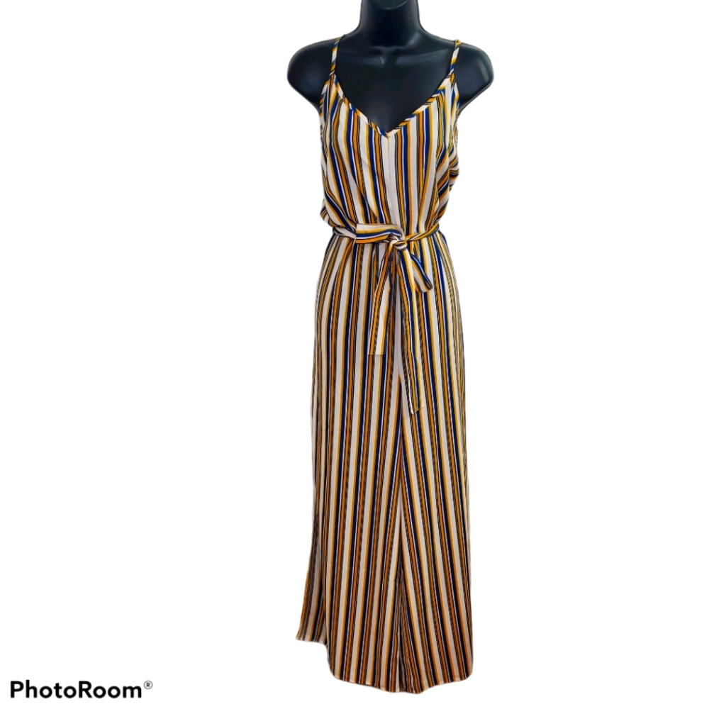 Ambiance Jumpsuit blue and yellow 70's vibes